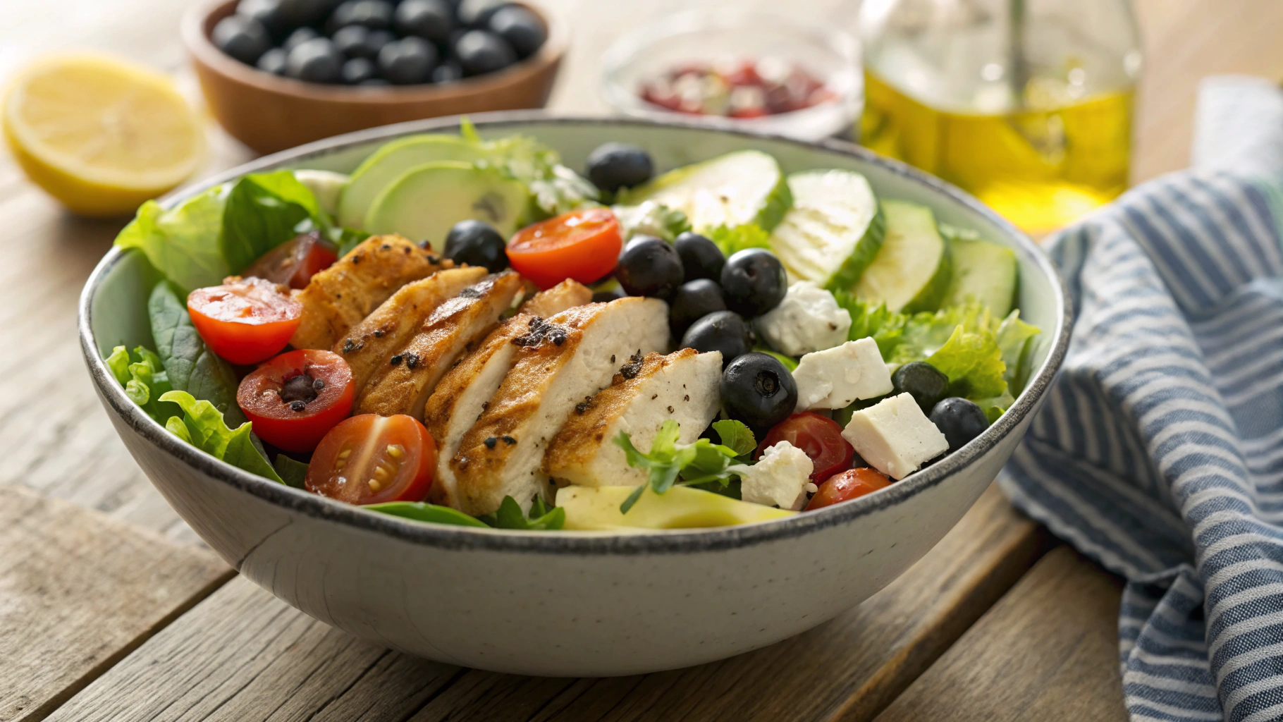 Low Carb OMAD Herbed Chicken Salad with Lemon Vinaigrette