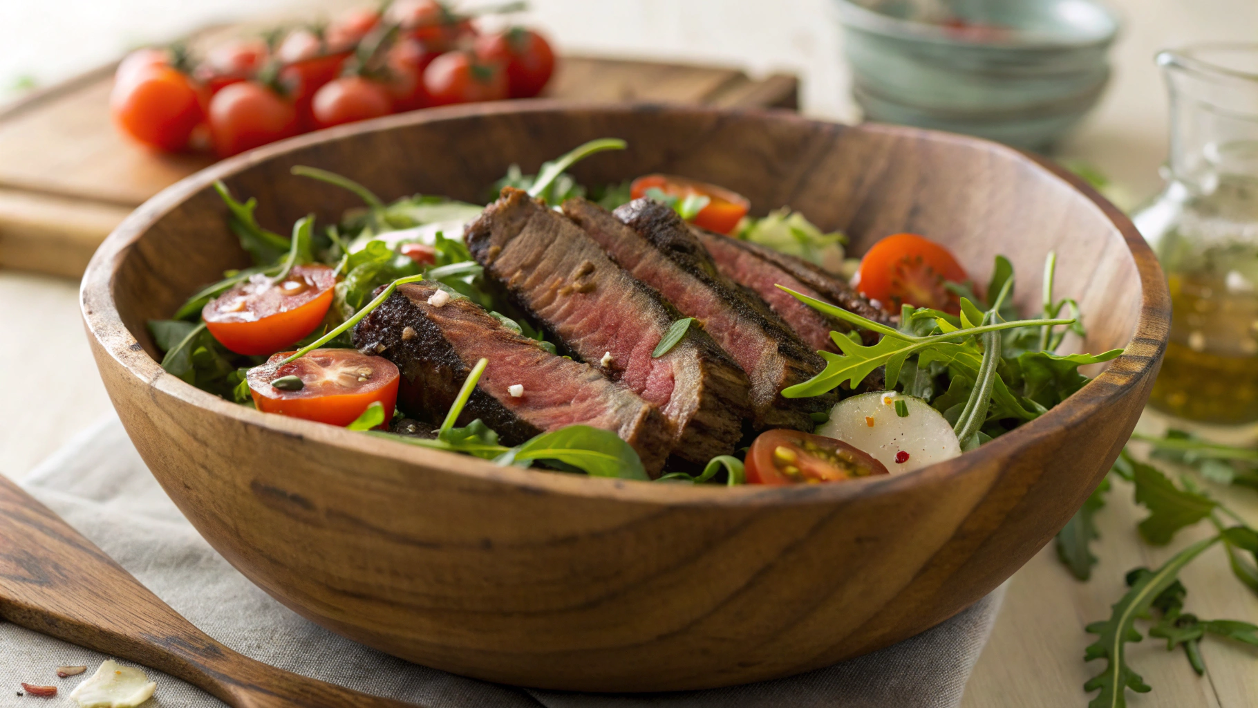 Keto OMAD Steak Arugula Salad