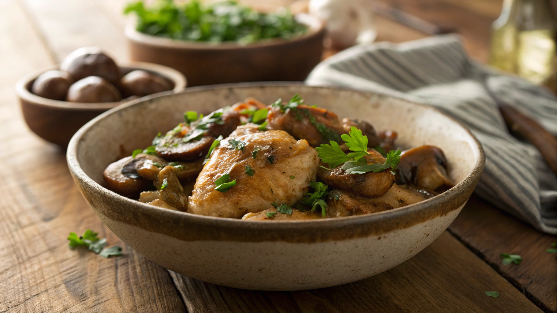 Keto One Pot Chicken and Mushrooms
