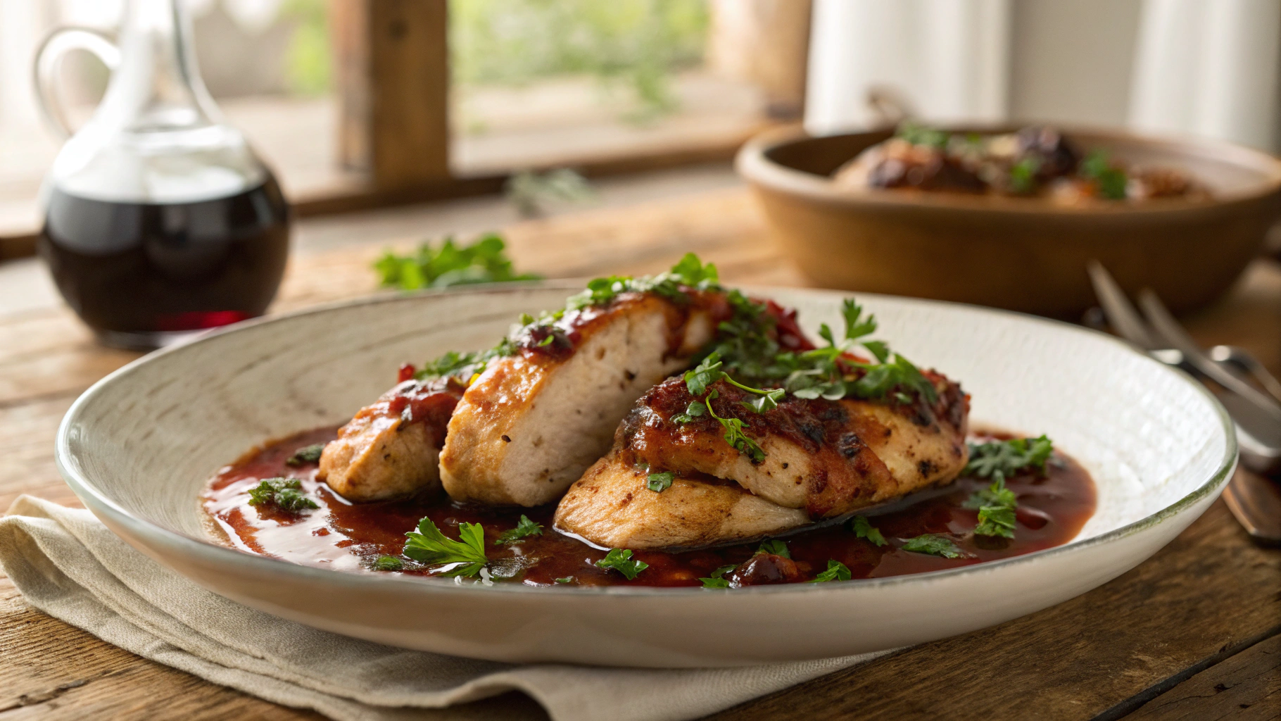 Keto One Pot French Chicken in Red Wine Vinegar