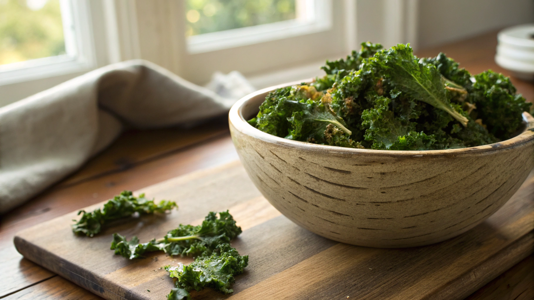Keto Oven-Fried Kale Chips