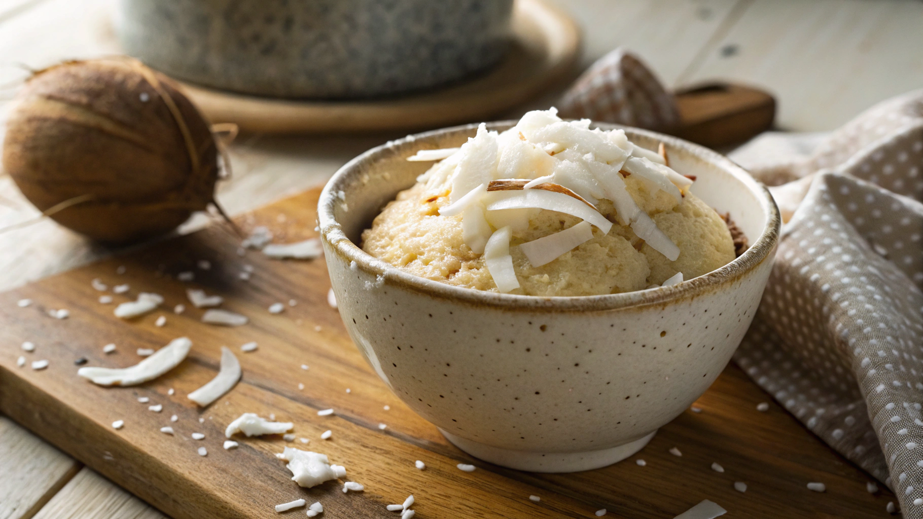 Keto Paleo Coconut Sponge Cake in a Mug