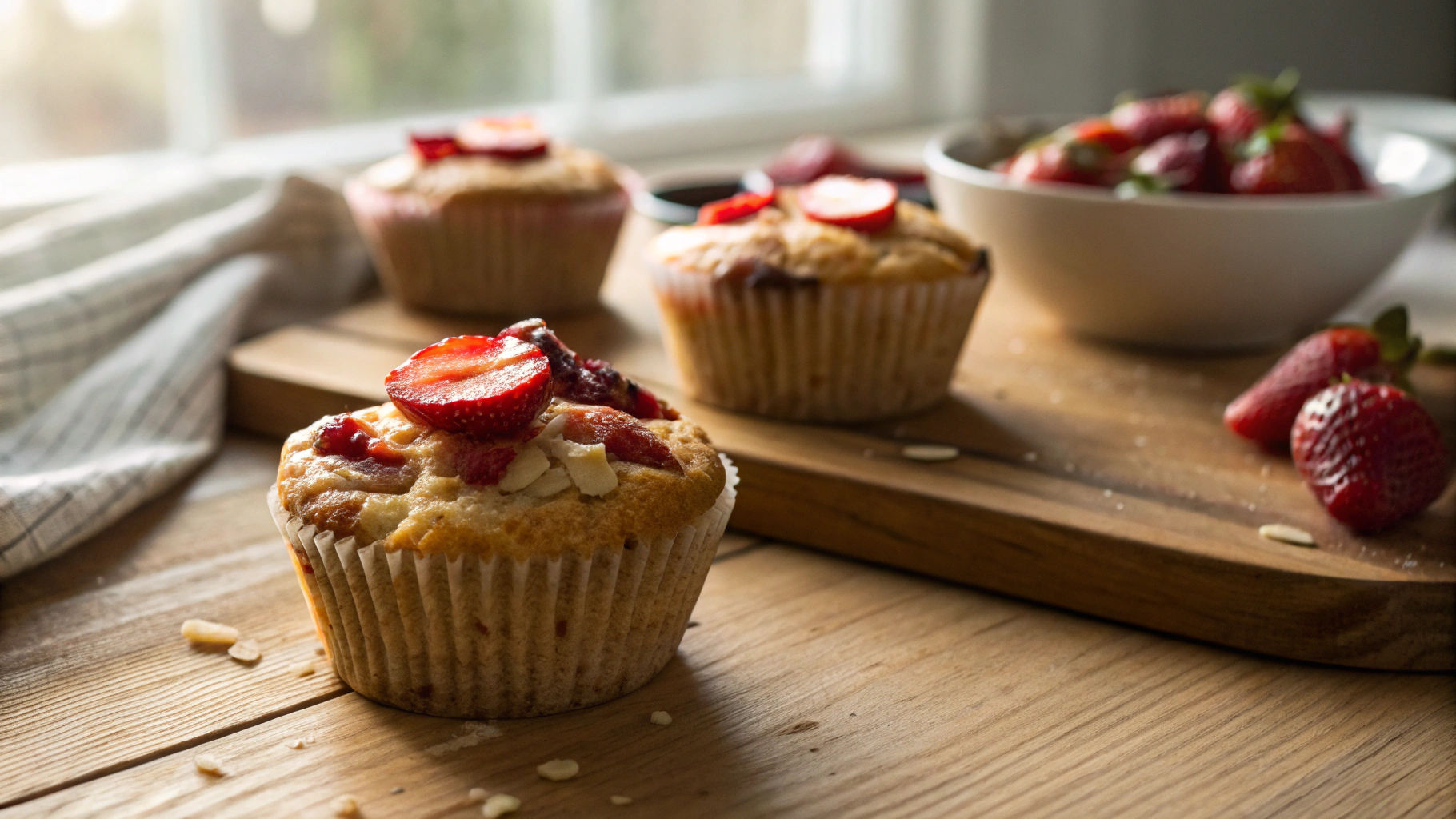 Keto Paleo Strawberry Breakfast Muffins