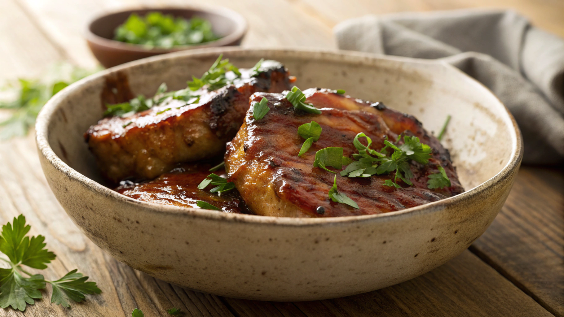 Keto Pan Glazed Pork Chops