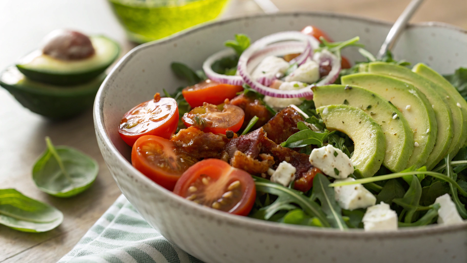 Keto Pancetta and Goats Cheese Salad