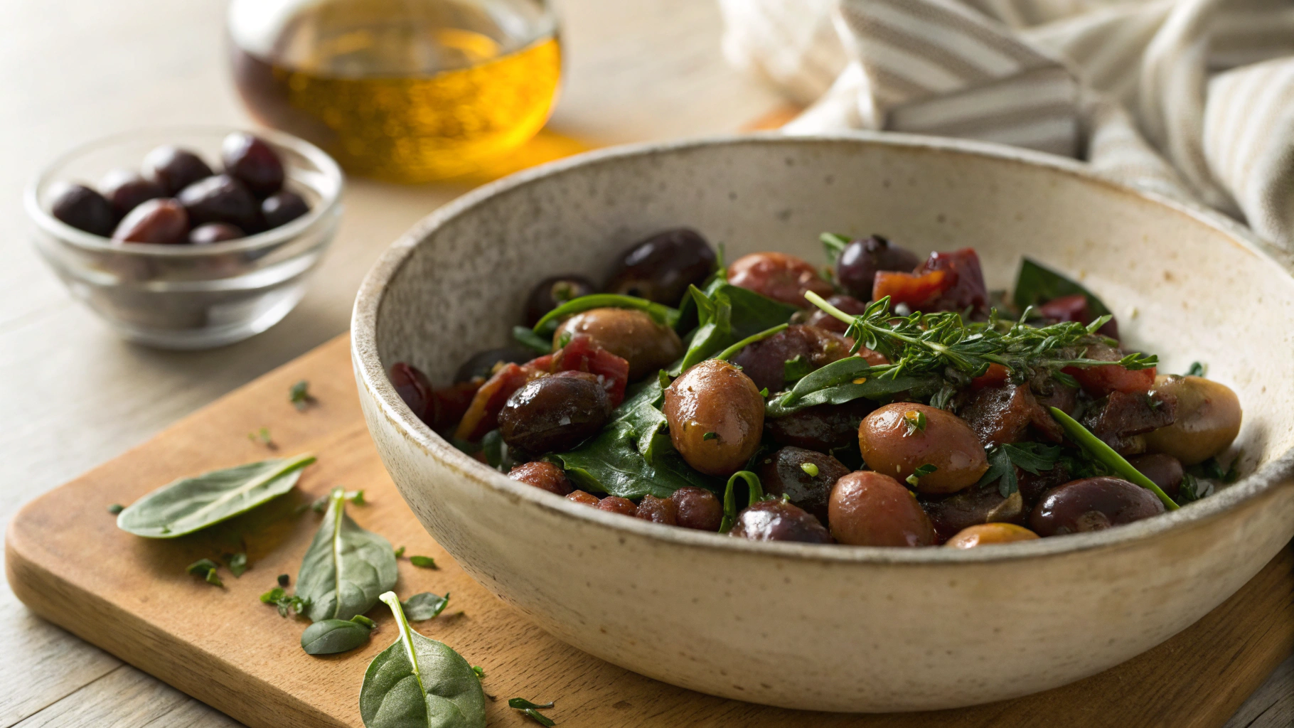 Keto Pancetta, Olives and Spinach
