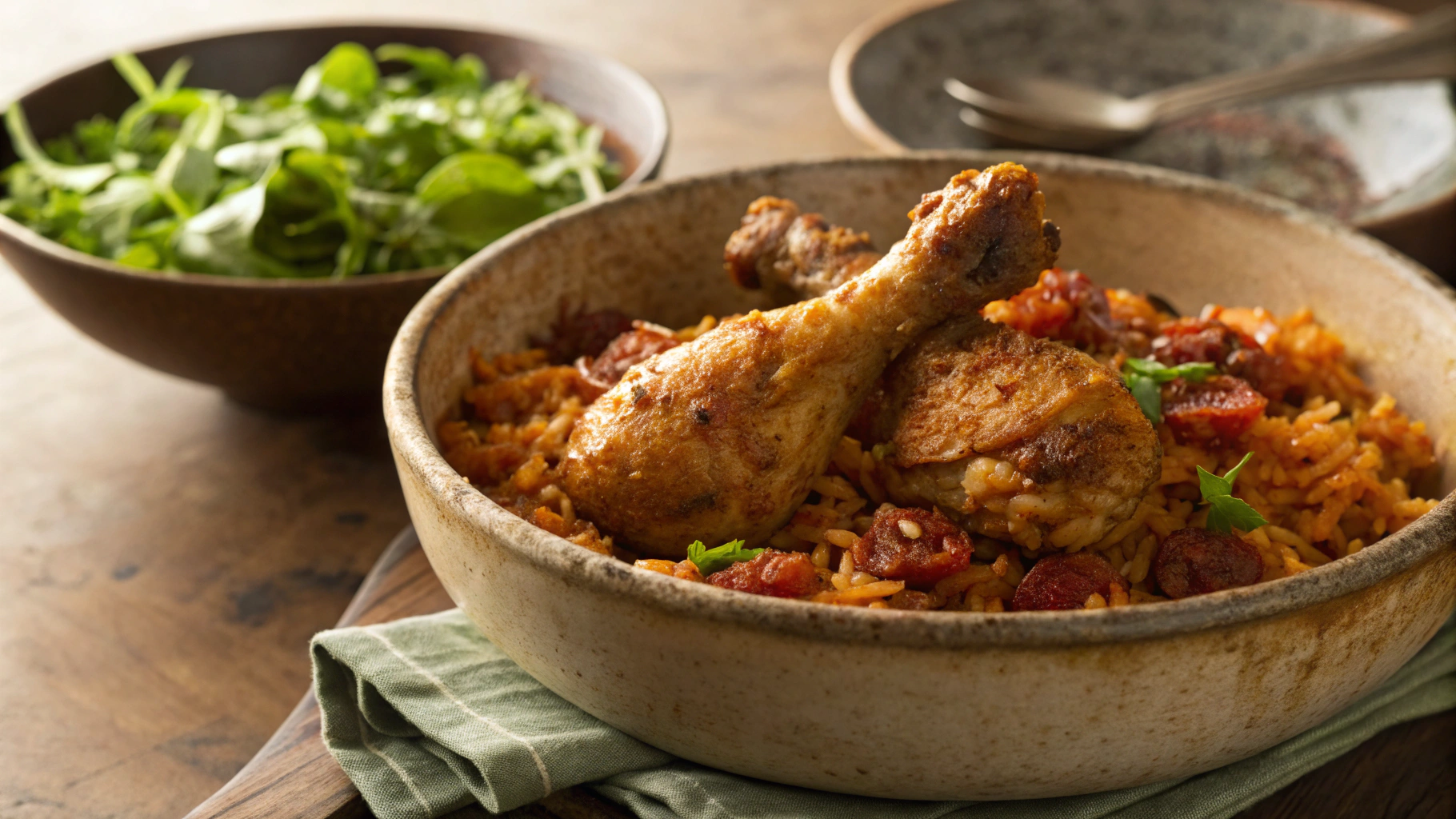 Keto Paprika Chicken Drumsticks With Chorizo Rice