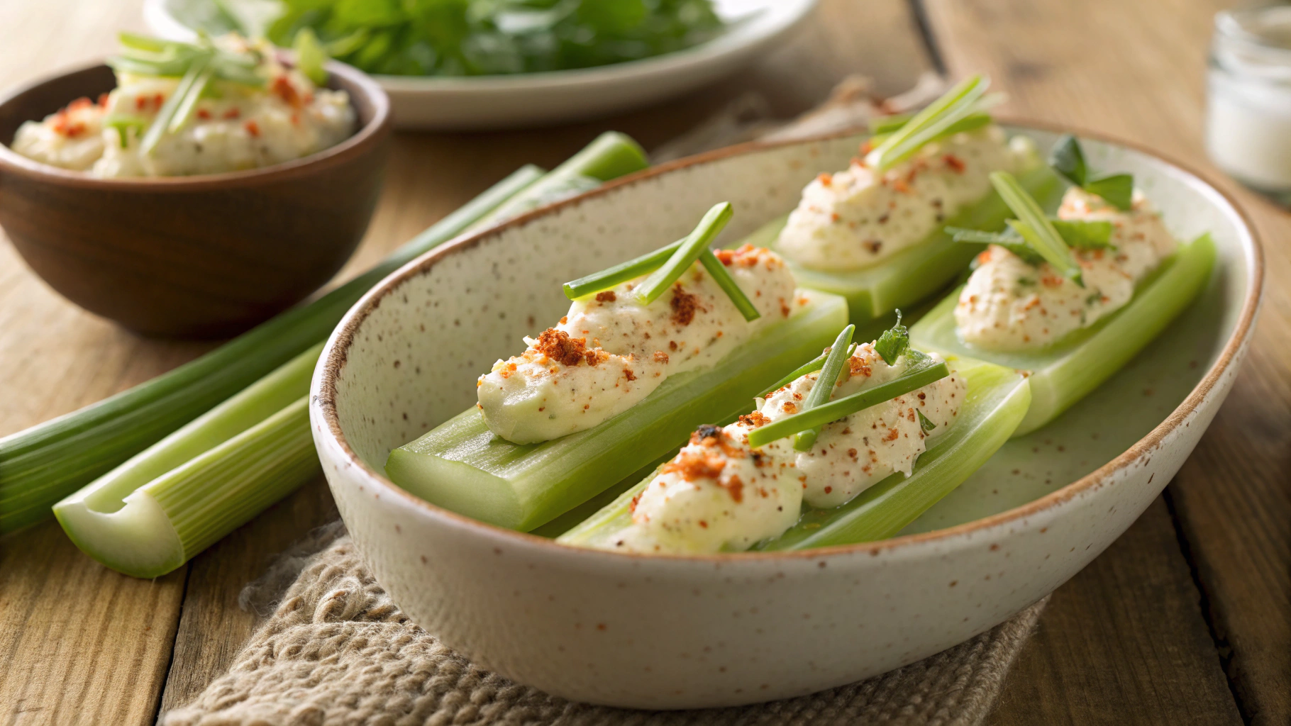 Keto Paprika Egg Mayo Celery Sticks