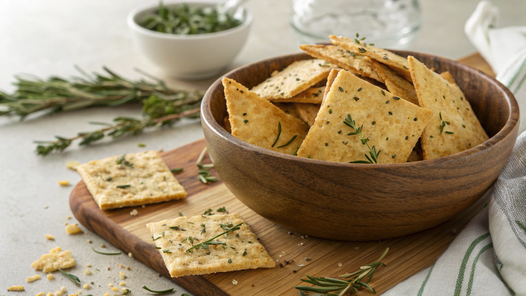 Keto Parmesan And Herb Crackers