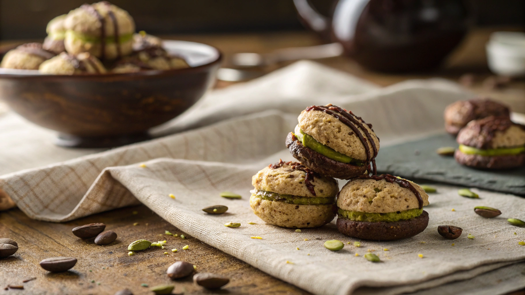 Keto Passover Chocolate Pistachio Macaroons