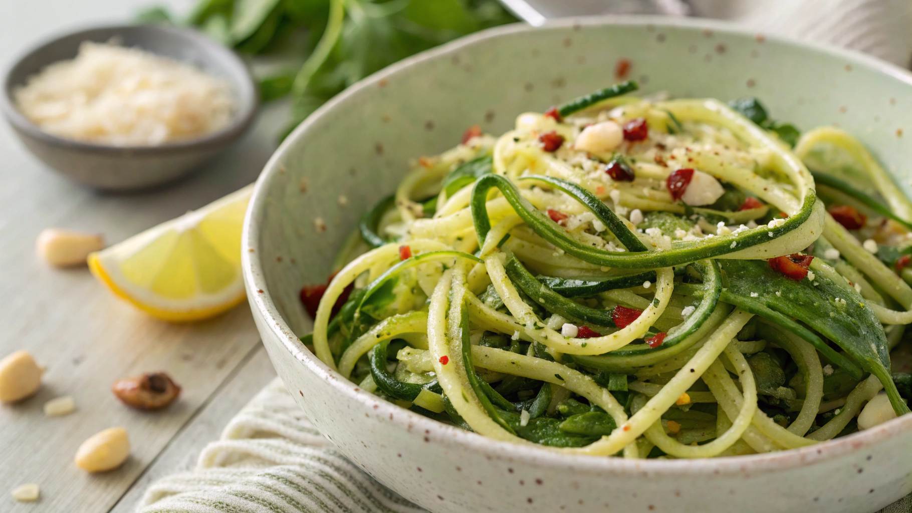 Low Carb Pasta with Frozen Spinach