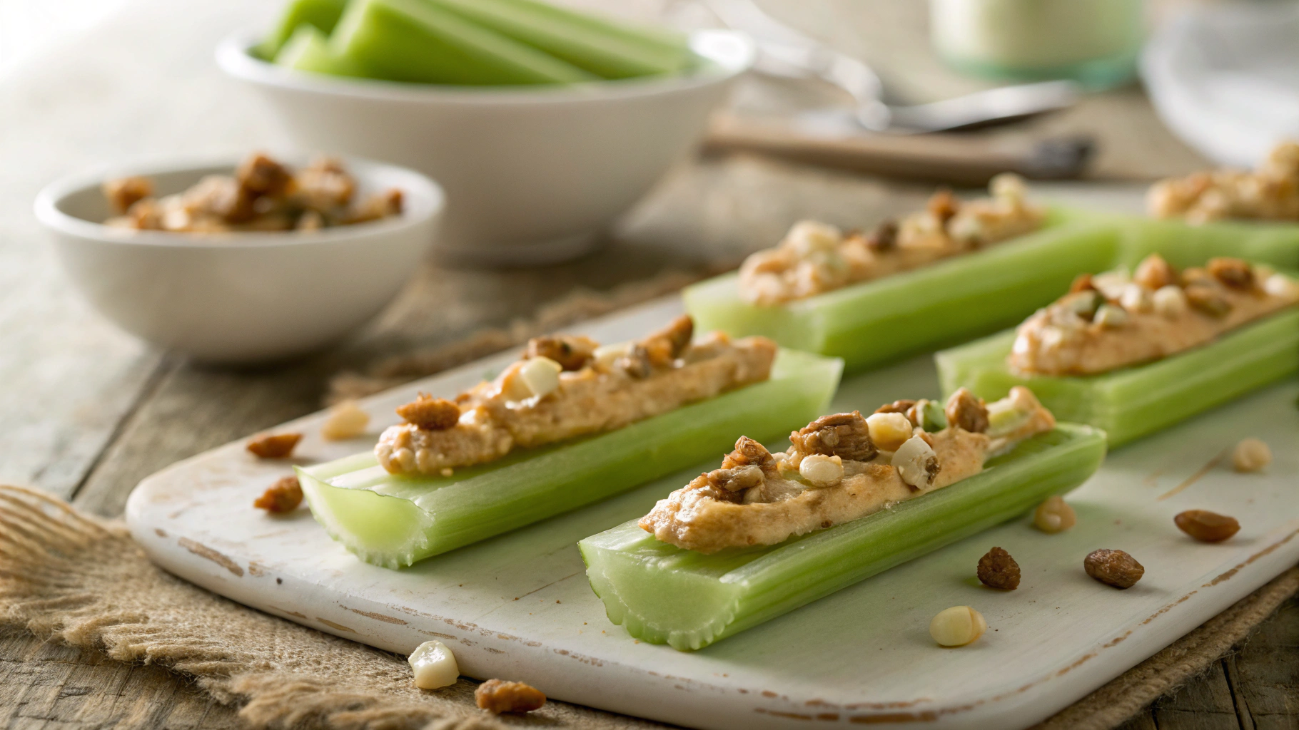 Keto Peanut Butter and Cream Cheese Stuffed Celery