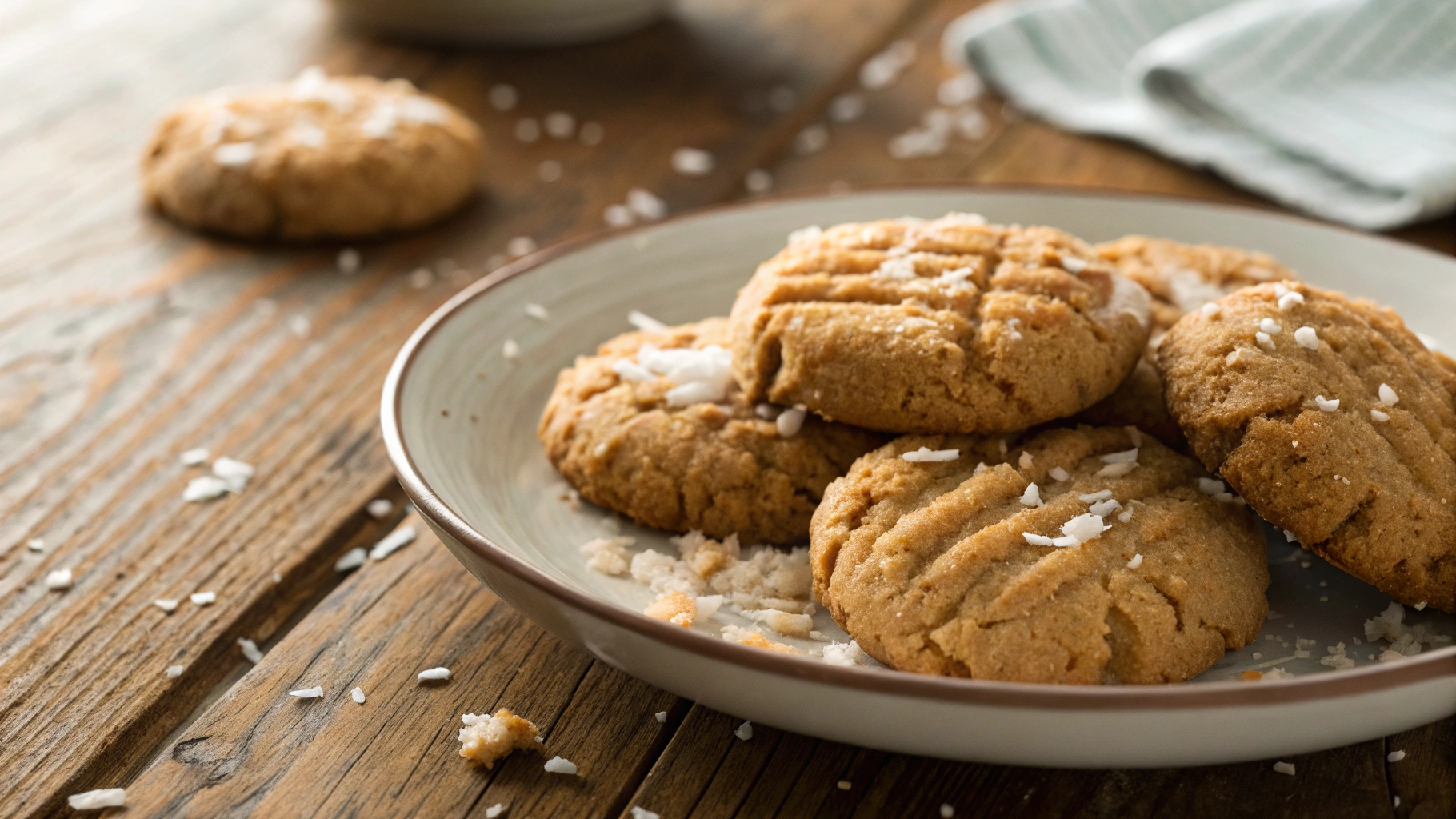 Keto Peanut Butter Coconut Cookies