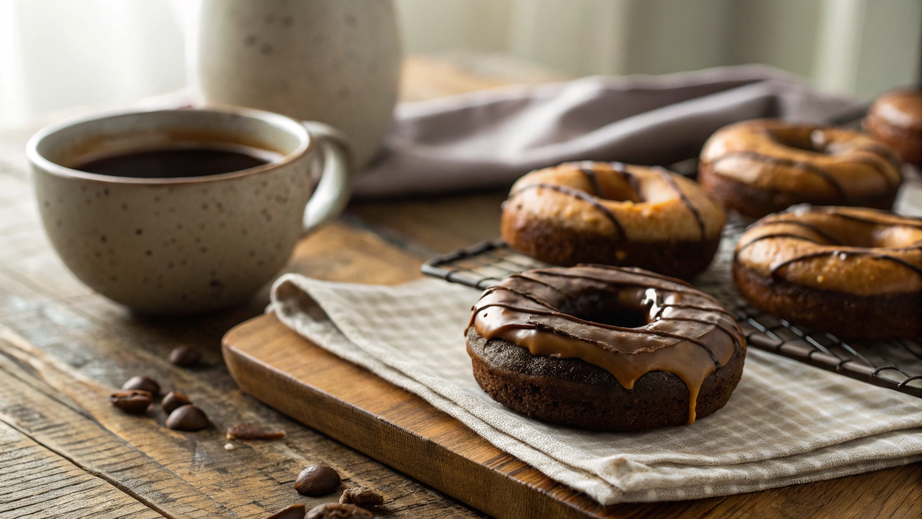 Keto Peanut Butter Glazed Chocolate Donuts