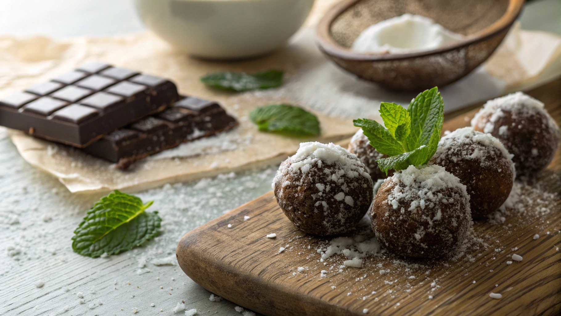 Keto Peppermint and Coconut Christmas Truffles