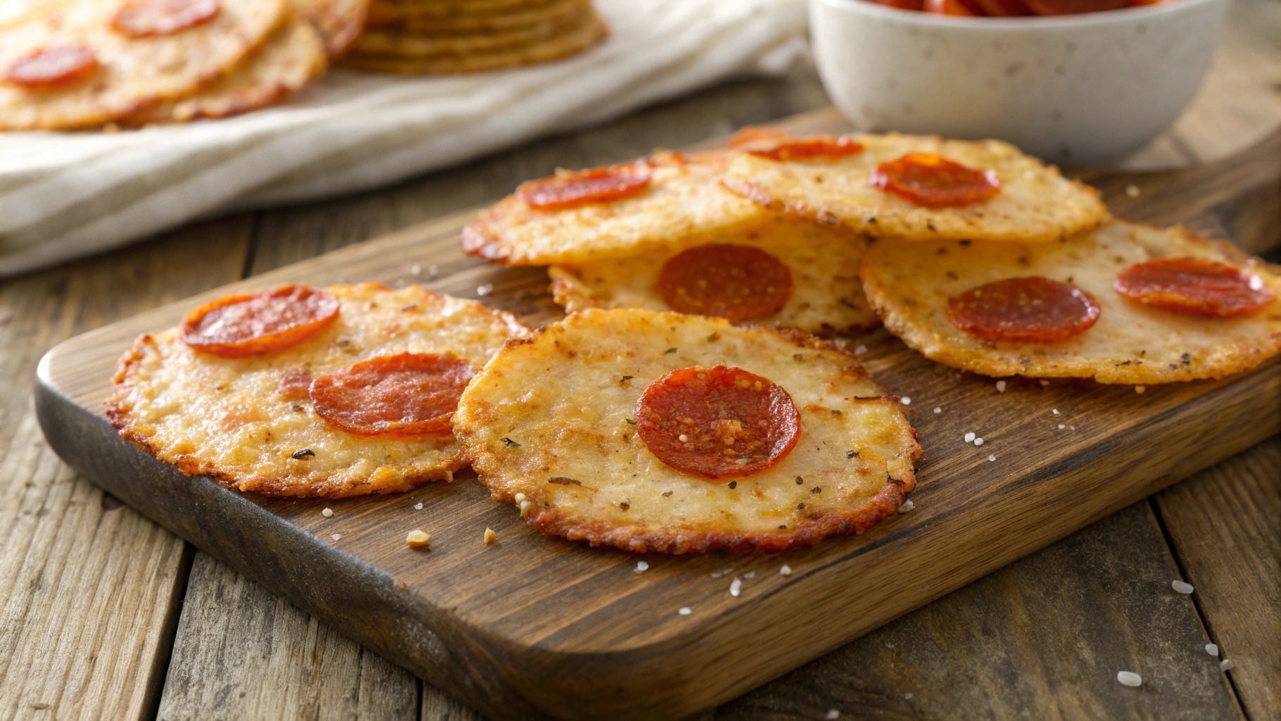 Keto Pepperoni Pizza Chips