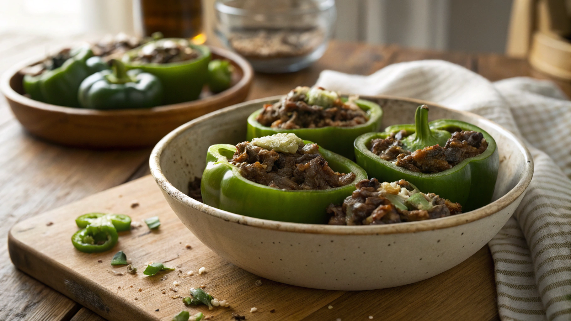 Keto Philly Cheesesteak Bell Peppers