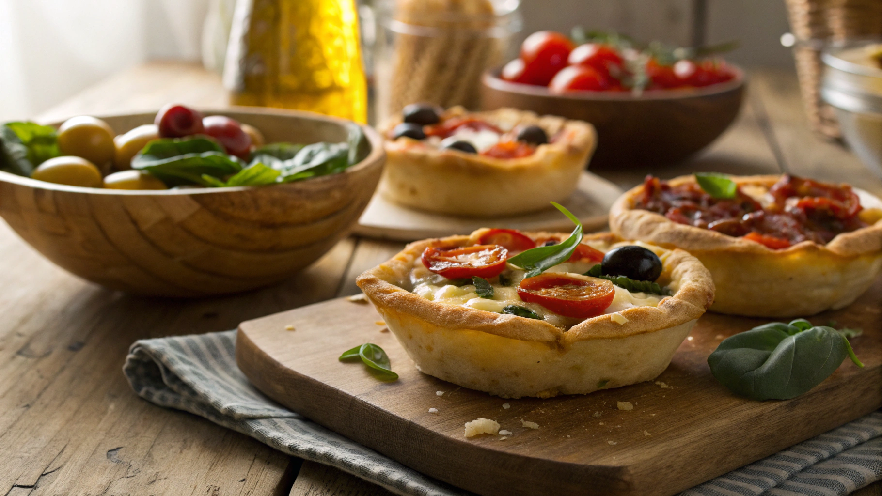 Keto Pizza Salad Baskets