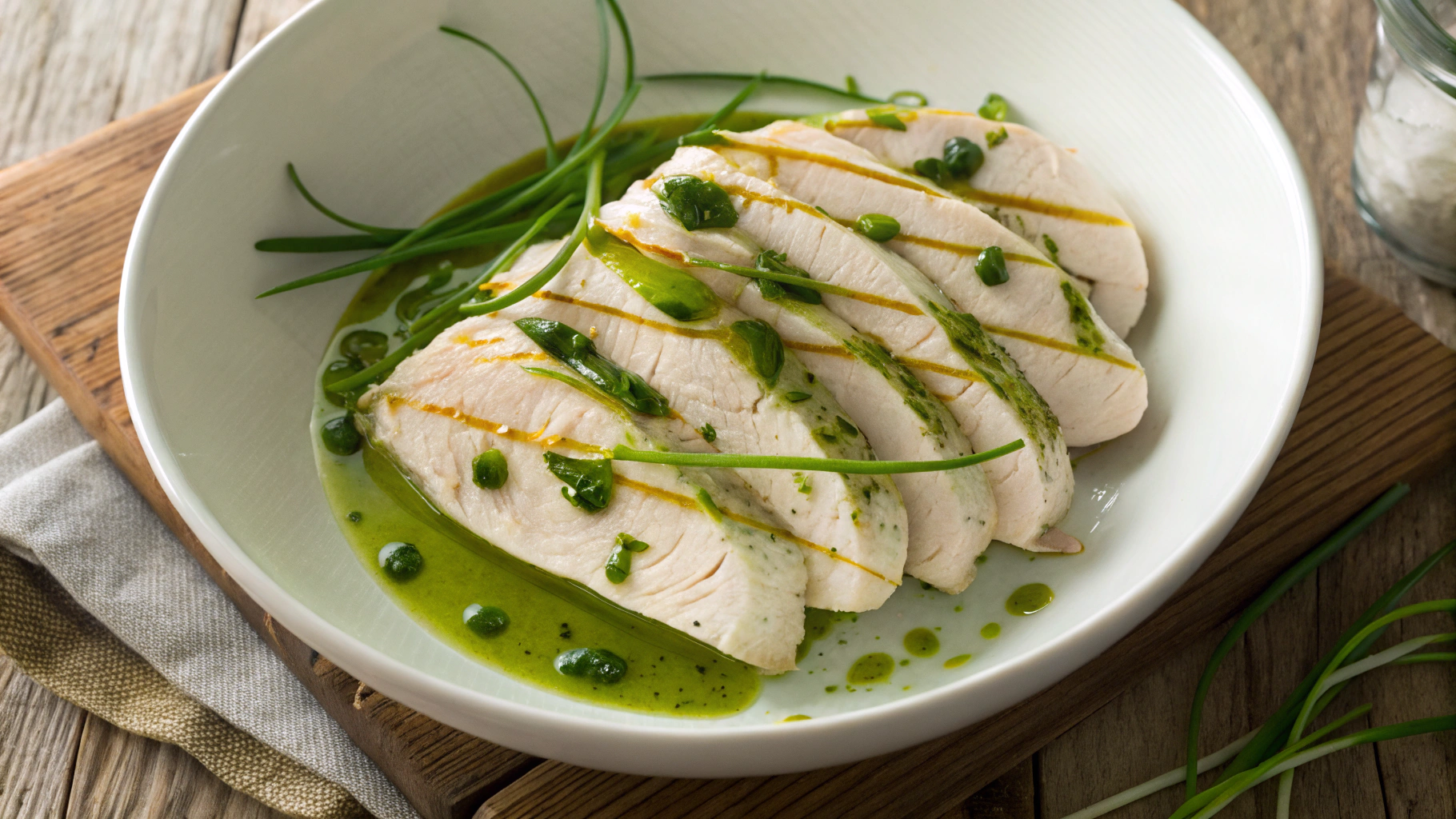 Keto Poached Chicken With Scallion Oil