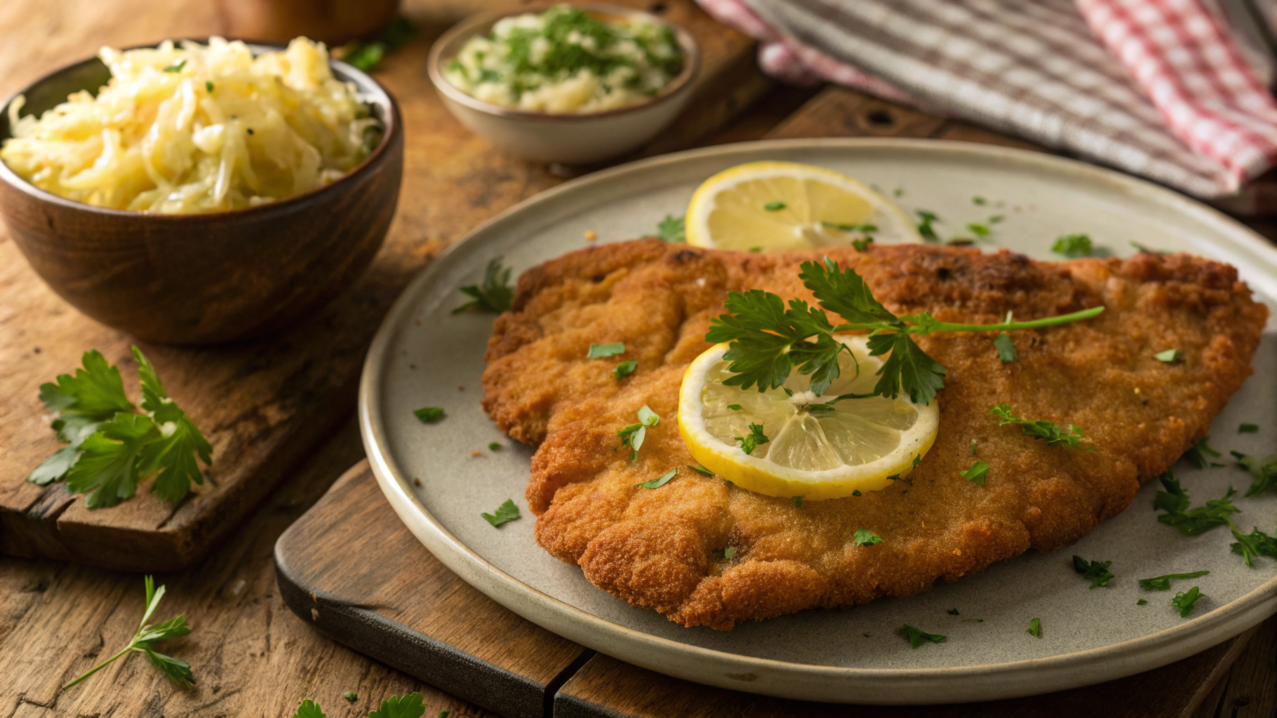 Keto Pork Schnitzel And Sauerkraut