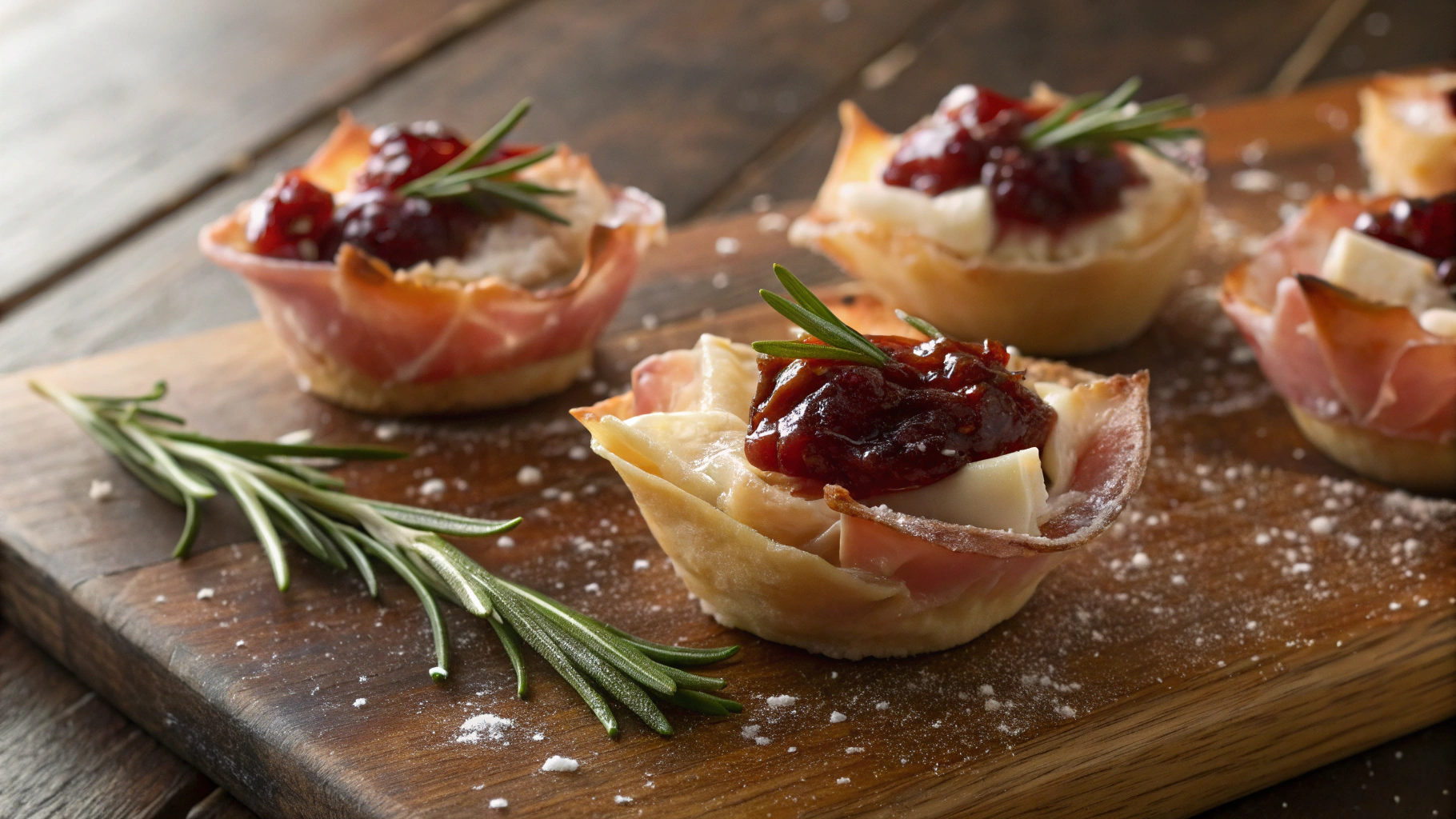 Keto Prosciutto, Brie And Cranberry Cups