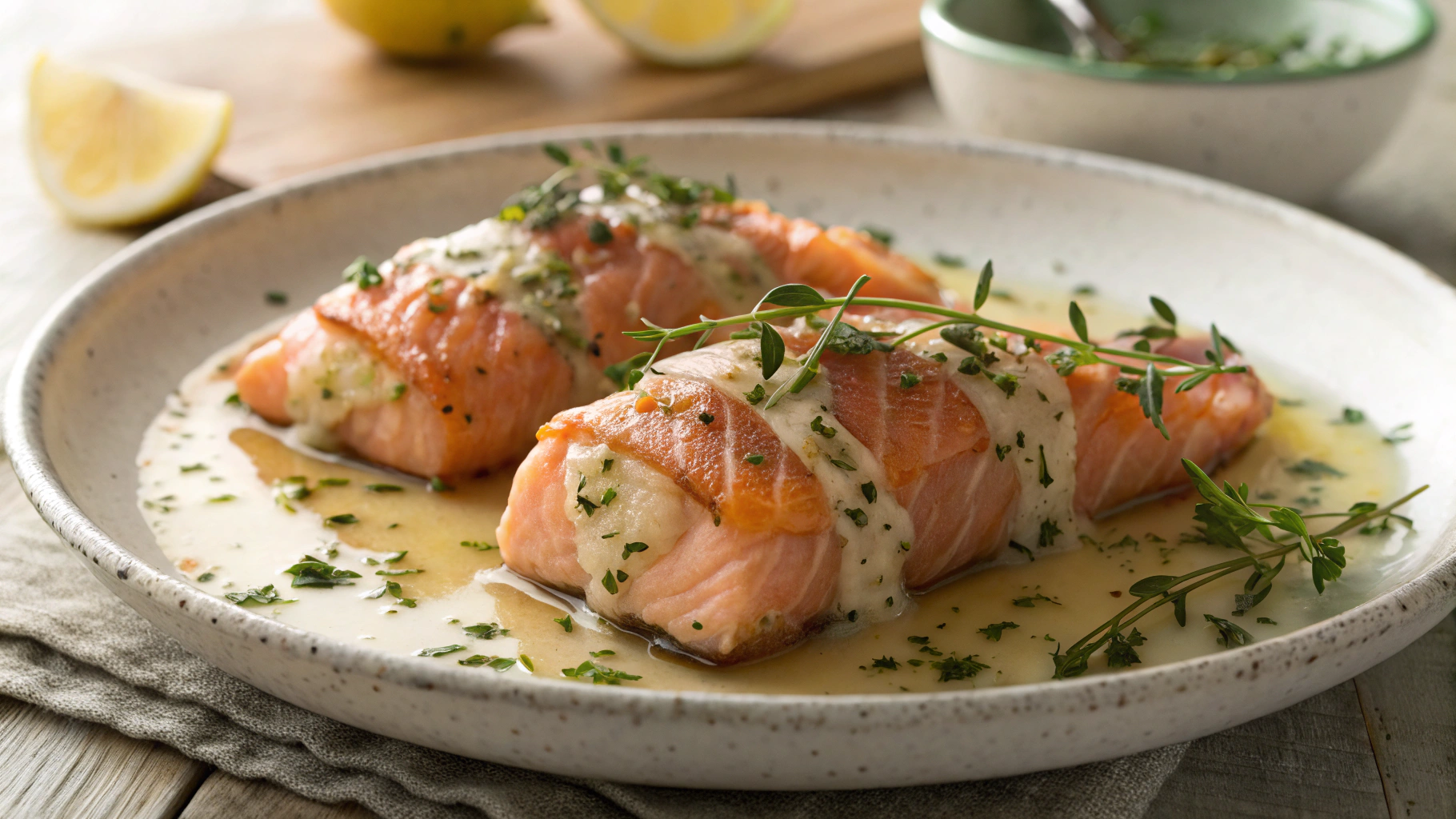 Keto Prosciutto Salmon with Garlic Butter