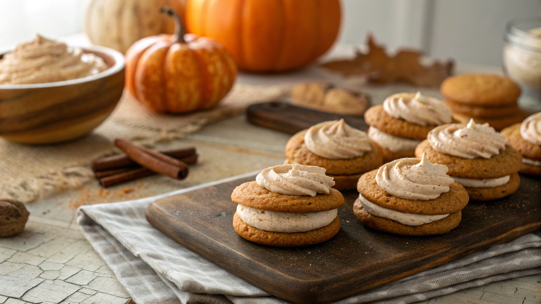Keto Pumpkin Spice Sandwich Cookies