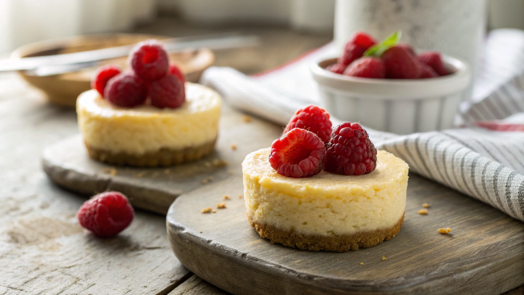 Keto Raspberry Mini Cheesecakes