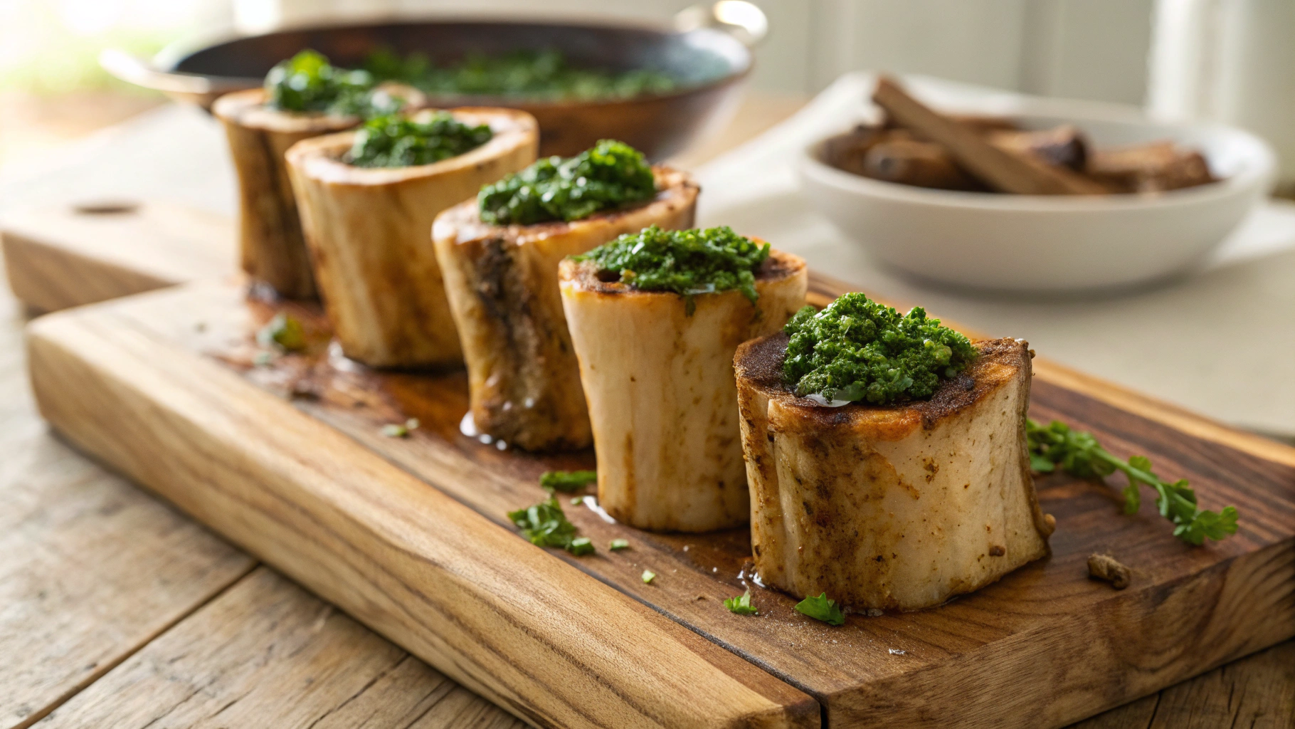 Keto Roasted Bone Marrow with Gremolata