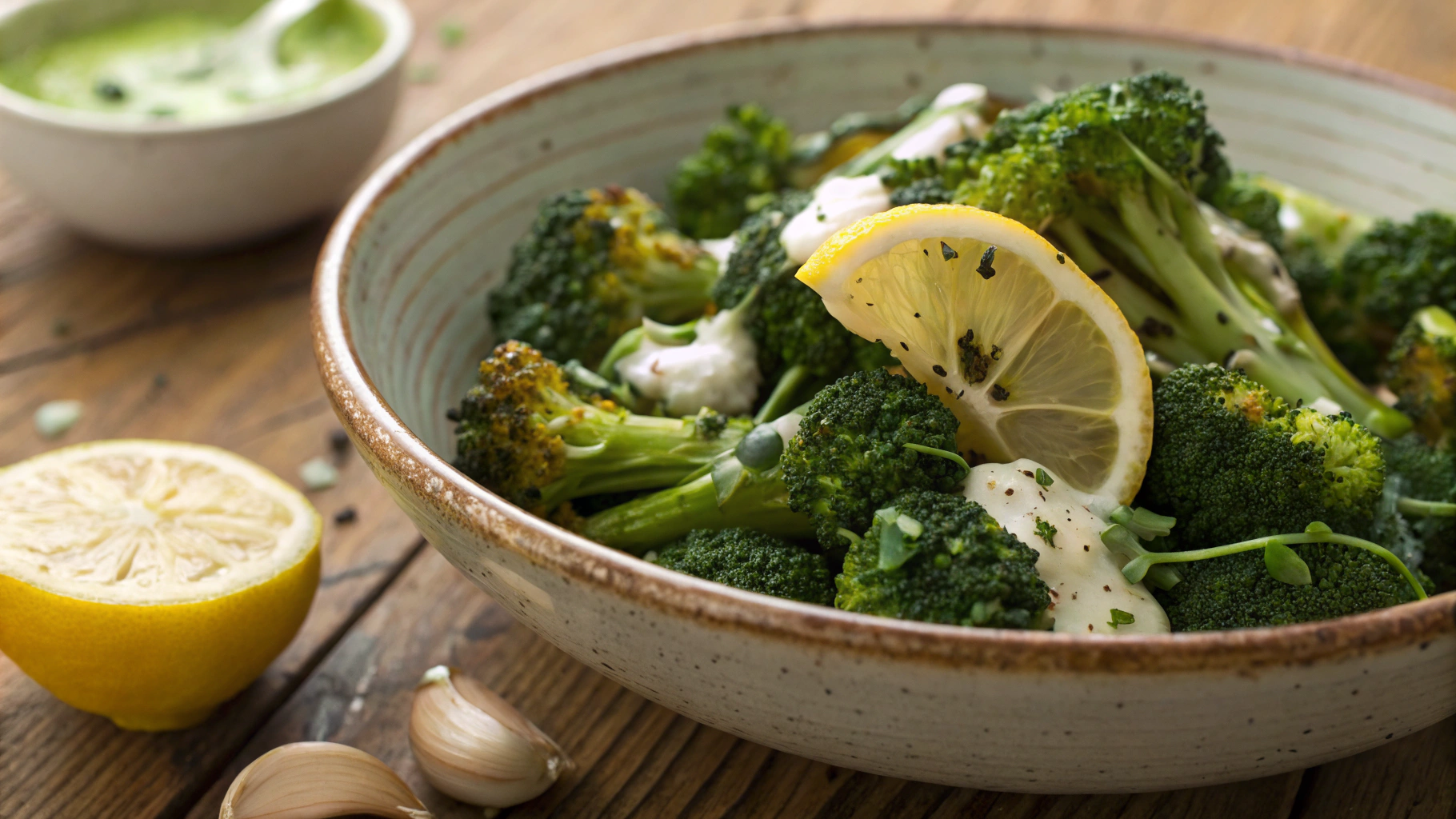 Keto Roasted Broccoli with Watercress Sauce