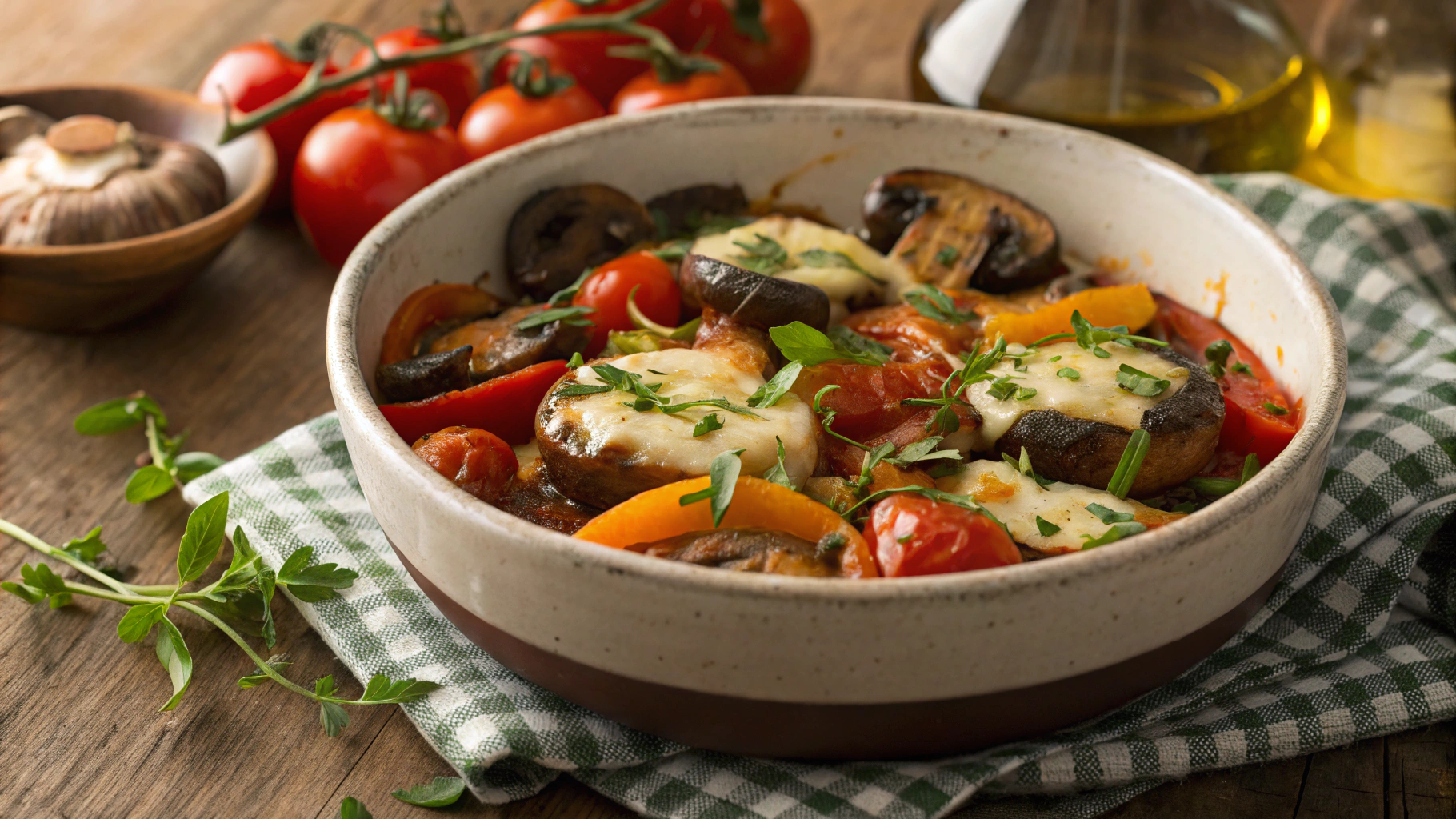 Keto Roasted Cheesy Mushrooms