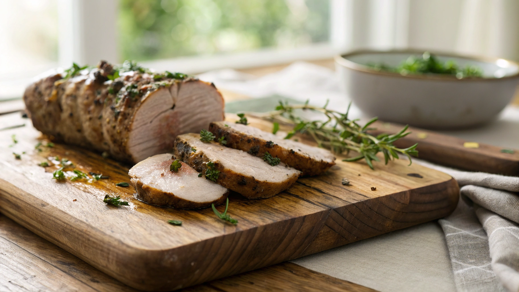 Low Carb Roasted Garlic Herb Pork Tenderloins