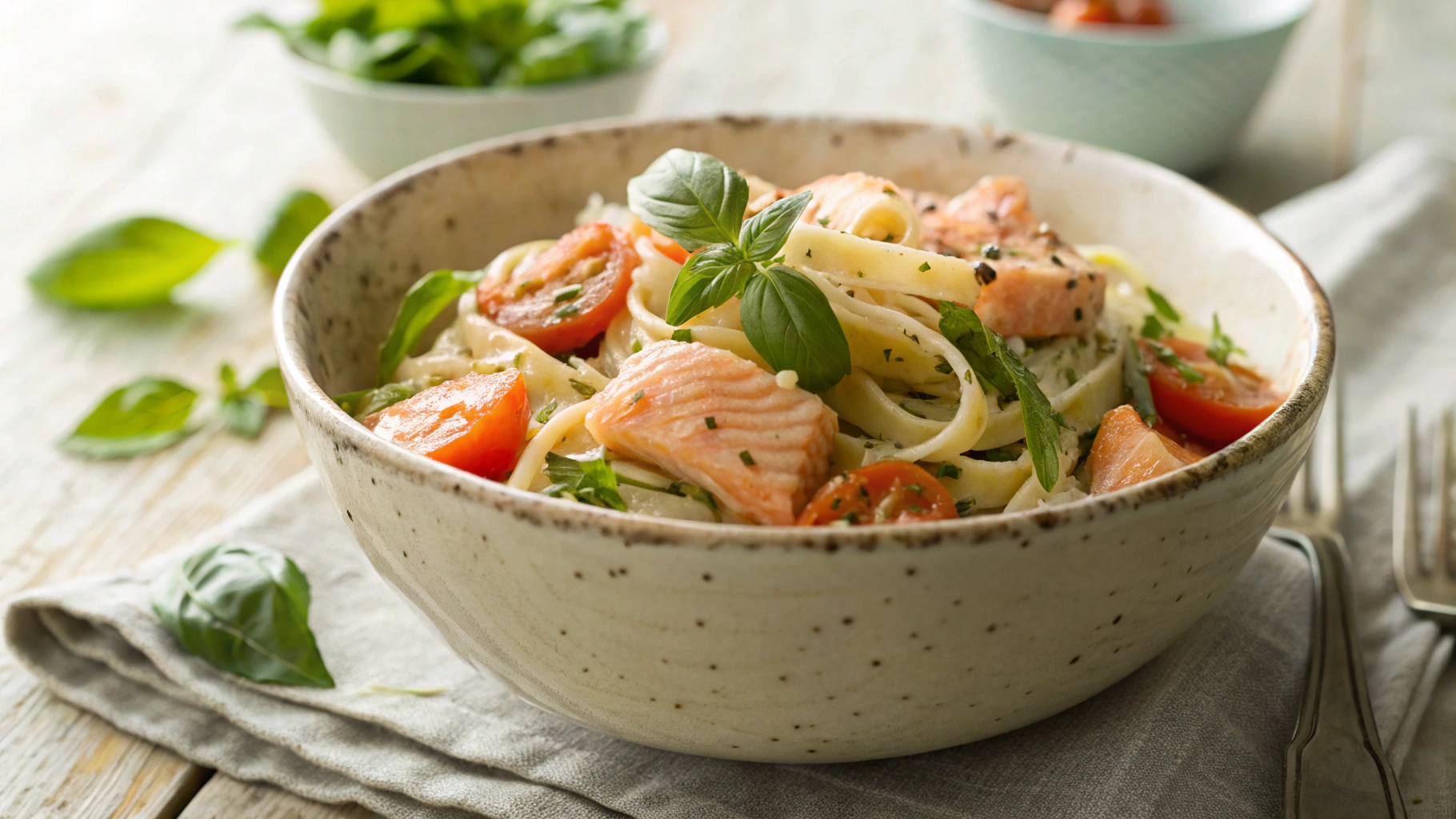 Keto Roasted Salmon Pasta Salad
