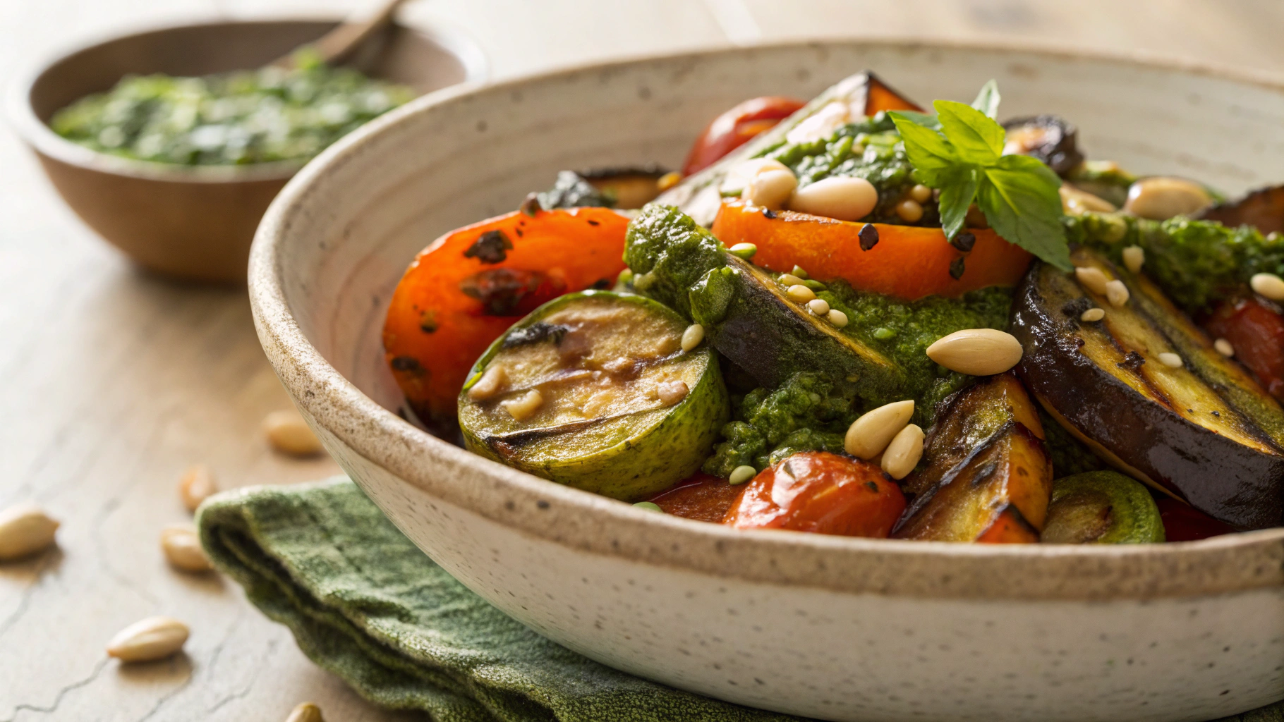 Keto Roasted Veggies With Pesto Sauce