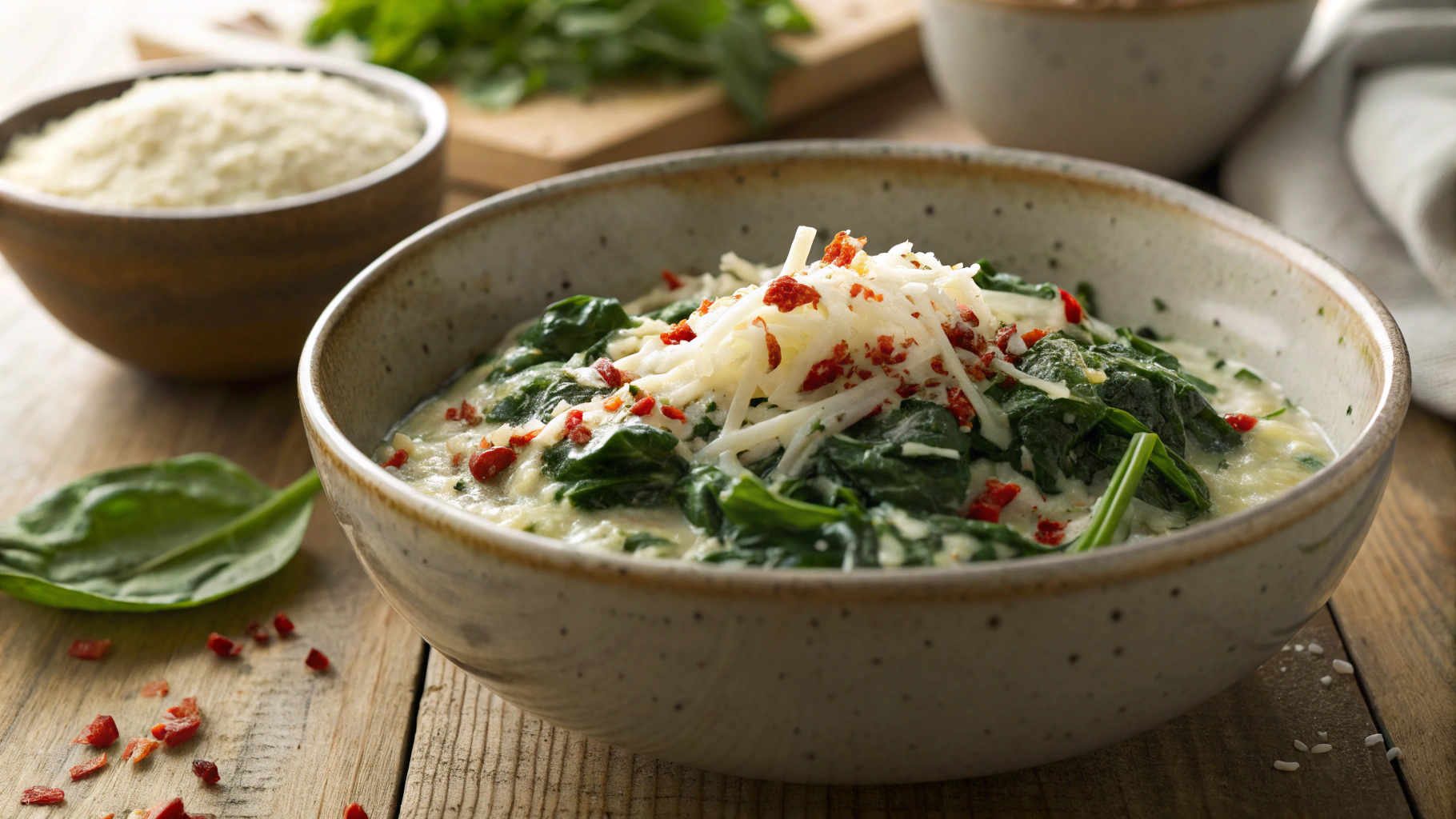 Keto Romano Creamed Spinach