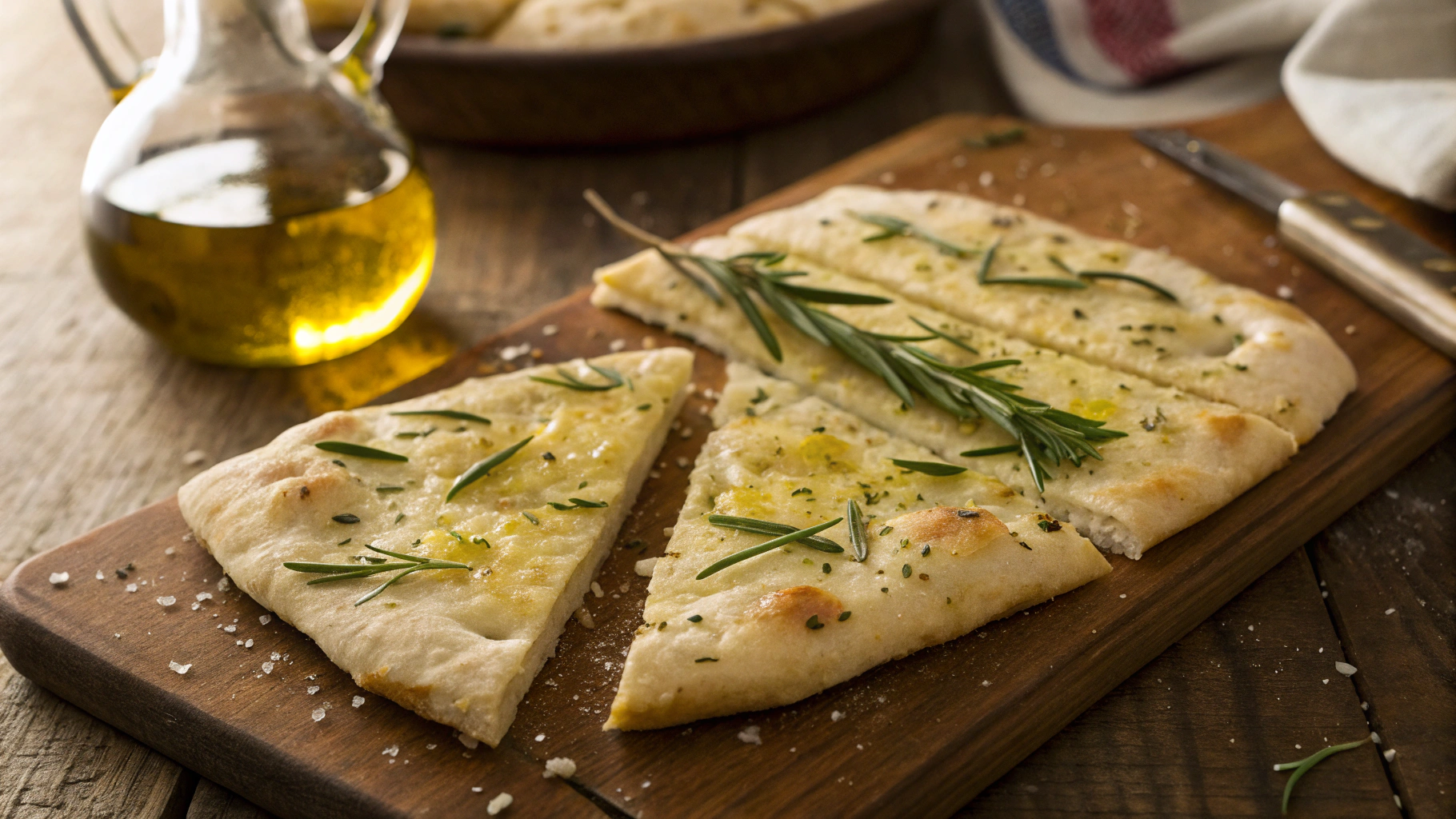 Keto Rosemary and Black Olive Flatbread
