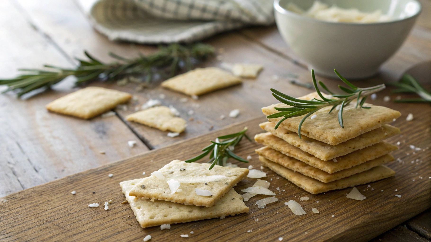 Keto Rosemary and Parmesan Crackers