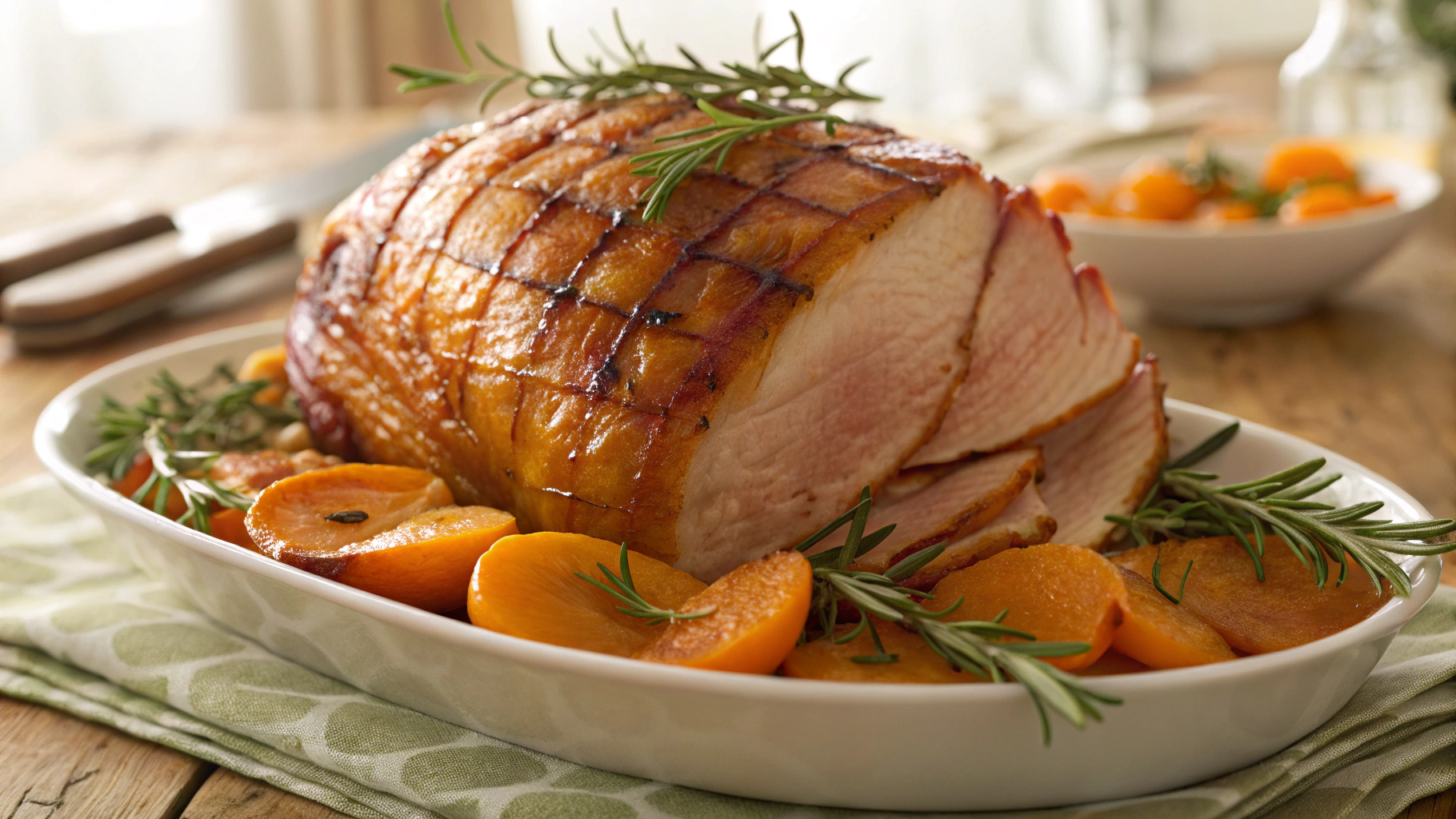 Keto Rosemary Apricot Glazed Ham