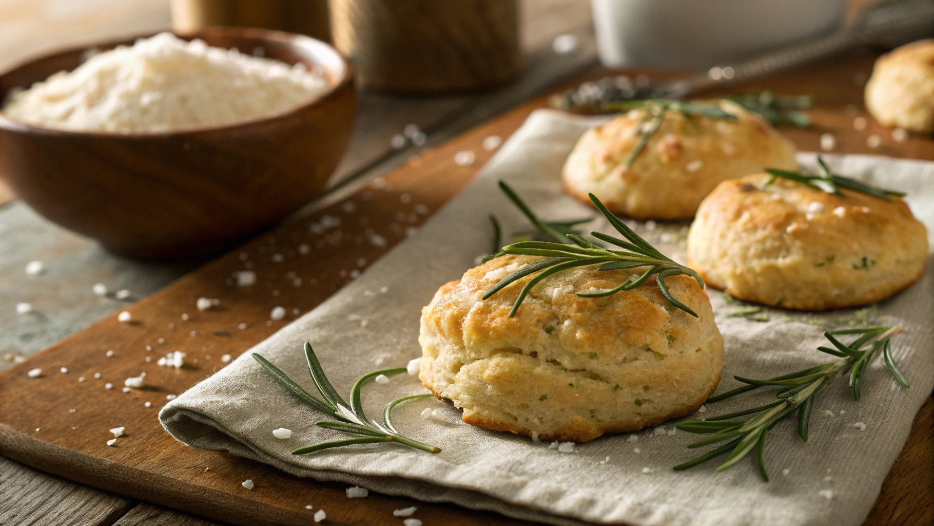Keto Rosemary Sea Salt Biscuits
