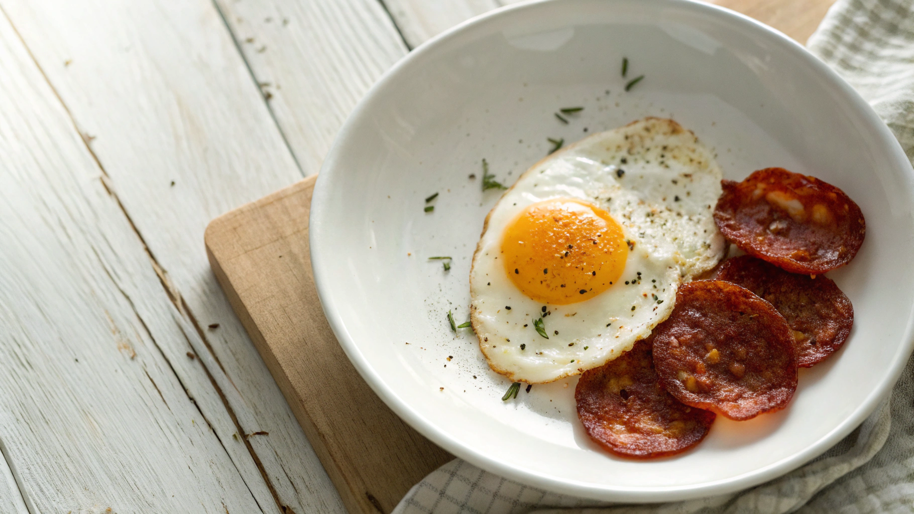 Keto Salami and Egg In A Hole
