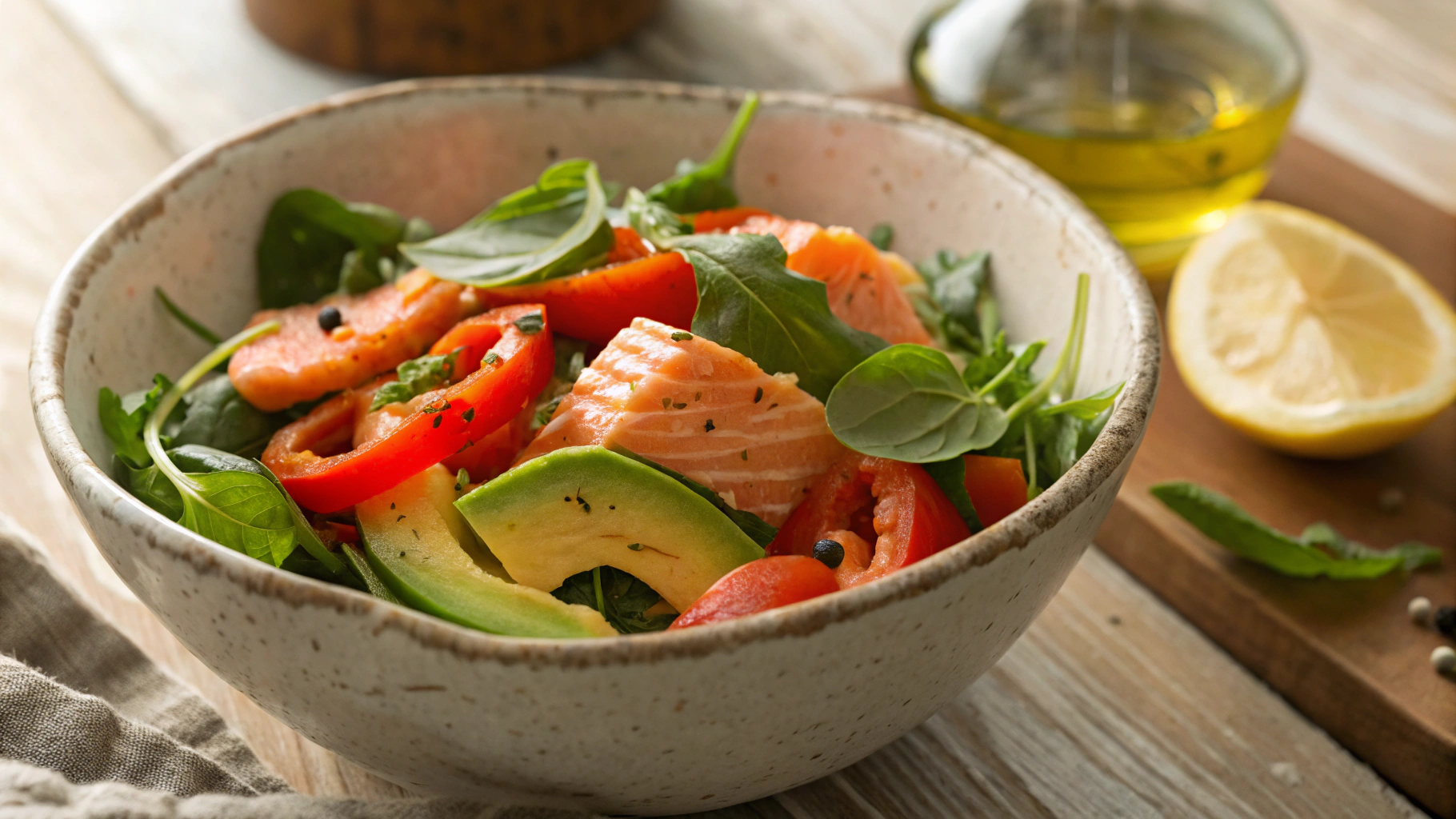 Keto Salmon And Bell Pepper Salad