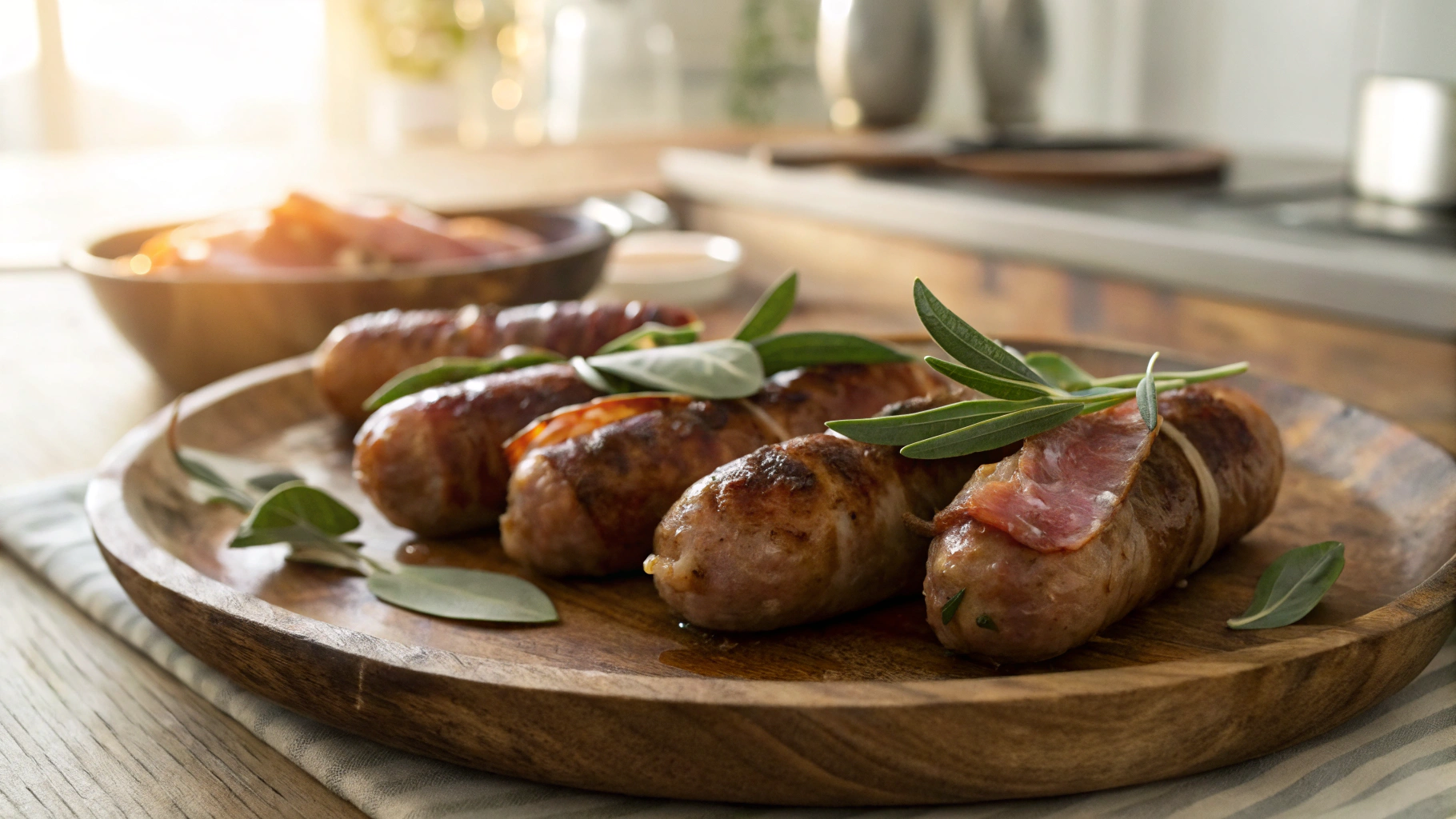 Keto Sausages Wrapped in Prosciutto