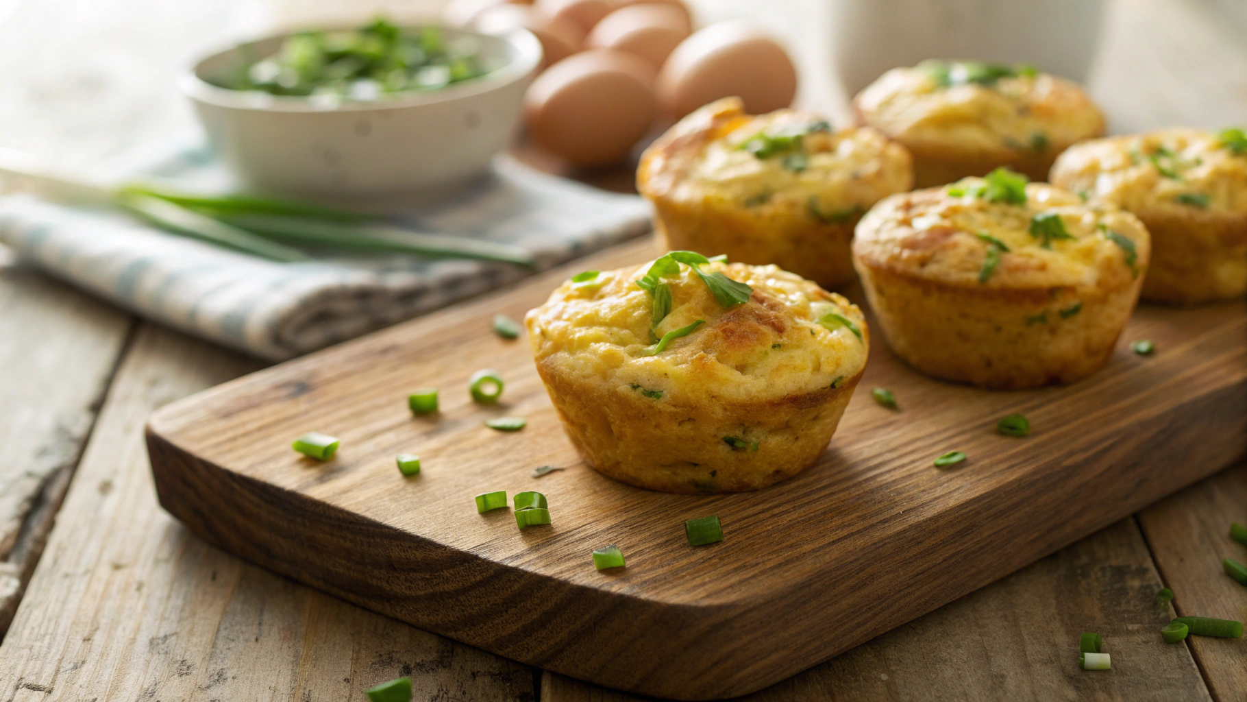 Keto Scallion Egg in a Muffin