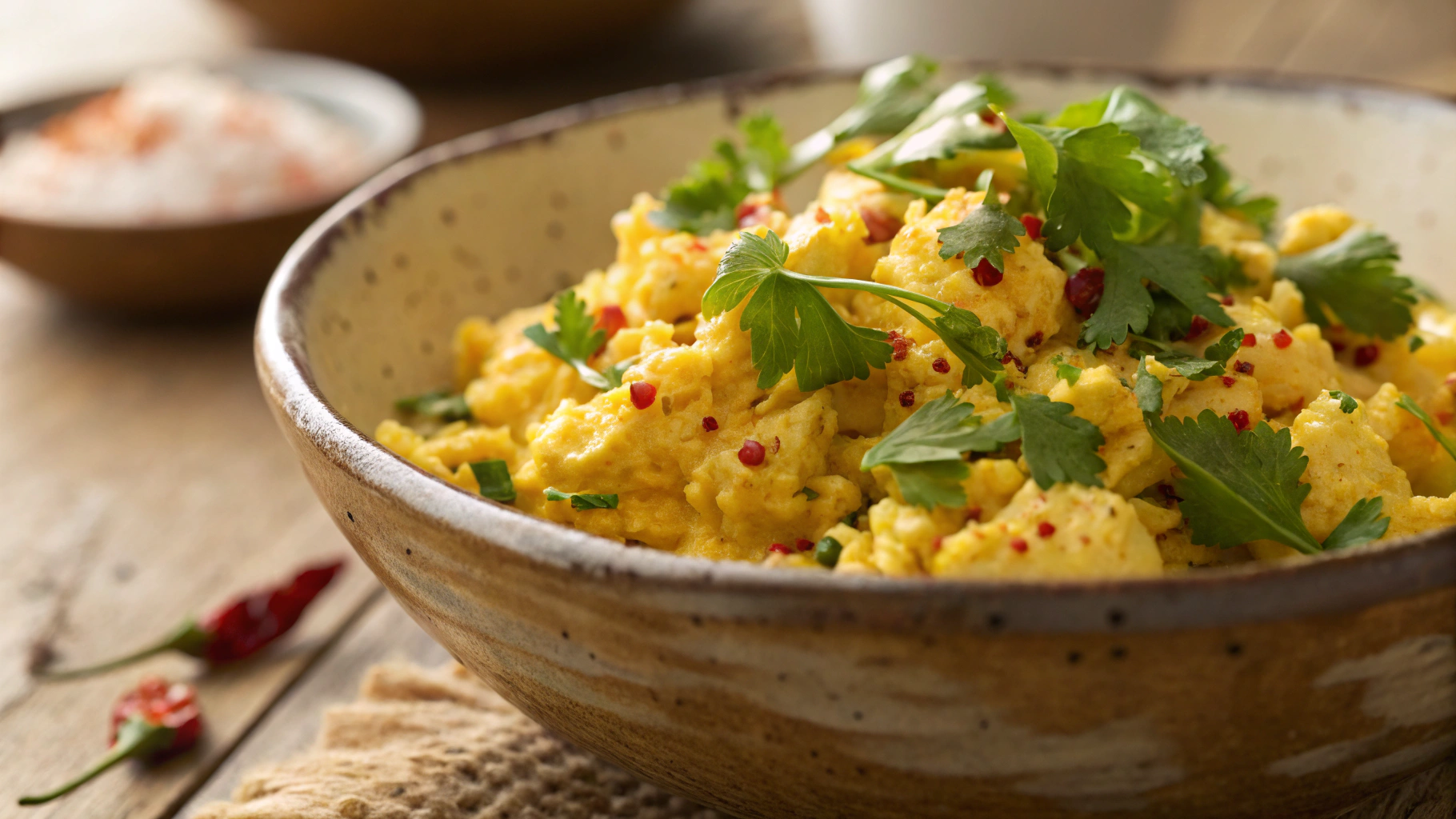 Keto Scallion Scrambled Eggs with Chili