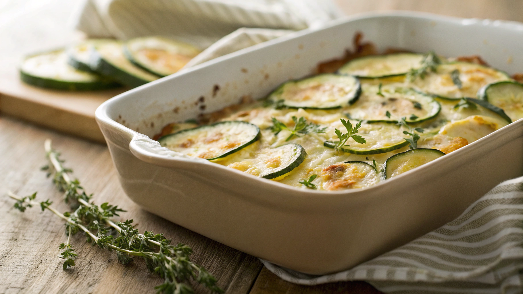 Low Carb Scalloped Zucchini