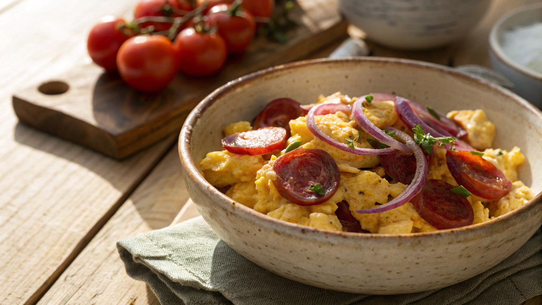 Keto Scrambled Eggs with Chorizo