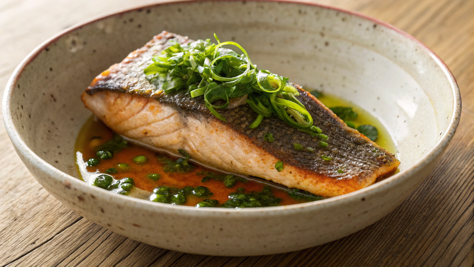 Keto Seared Red Trout with Scallion Oil