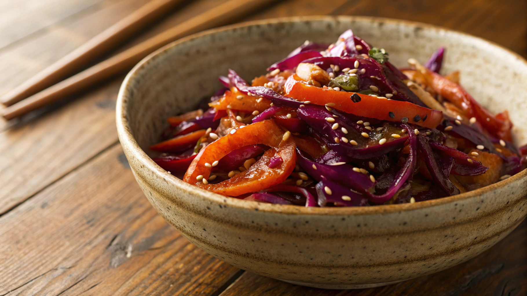 Keto Sesame Ginger Red Cabbage