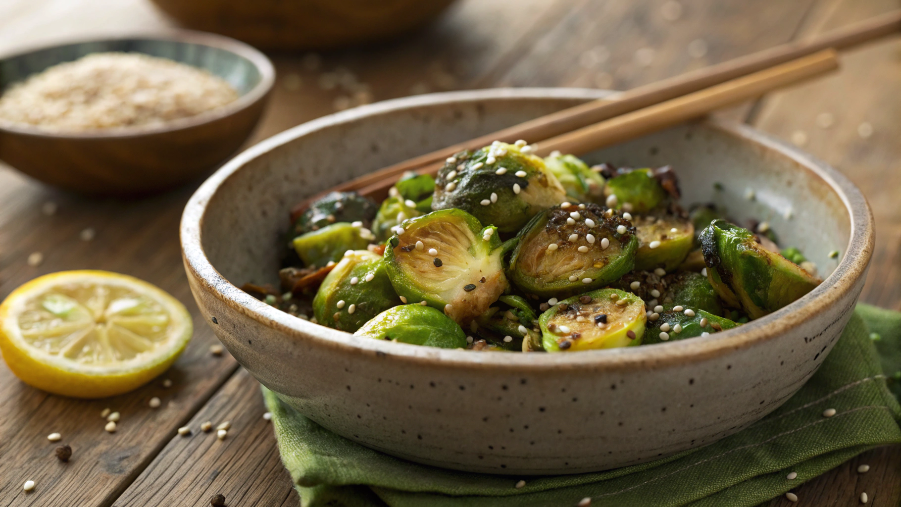 Keto Sesame Pan Fried Sprouts