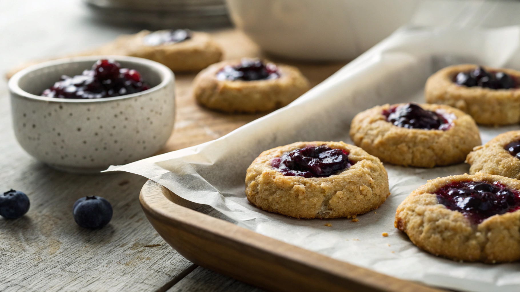 Keto Shortbread Thumbprint Cookies